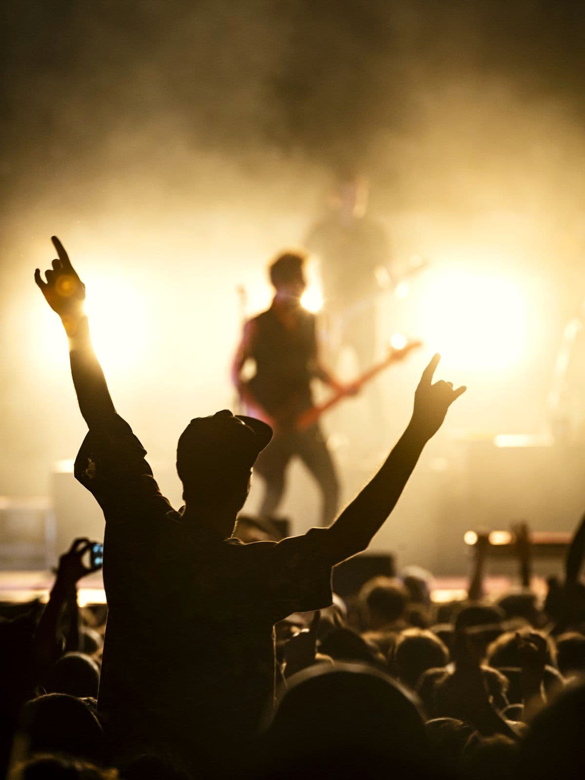 Audience watching a band perform live