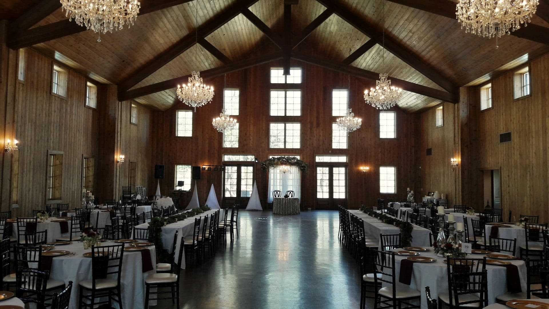 Event space dressed and ready for visitors
