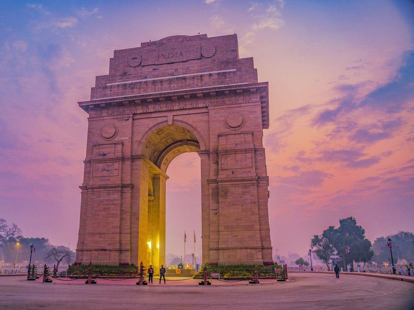 India Gate at dusk in New Delhi