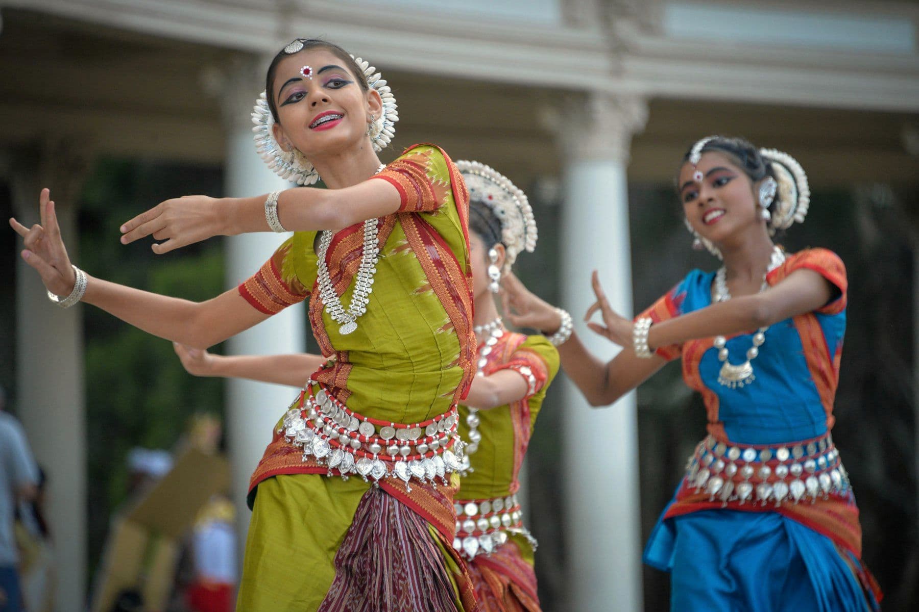 Classical dancers performing at a sangeet function