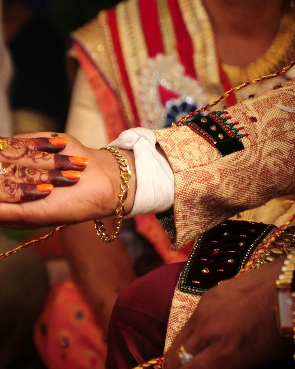 Ring exchanged during a small engagement at home