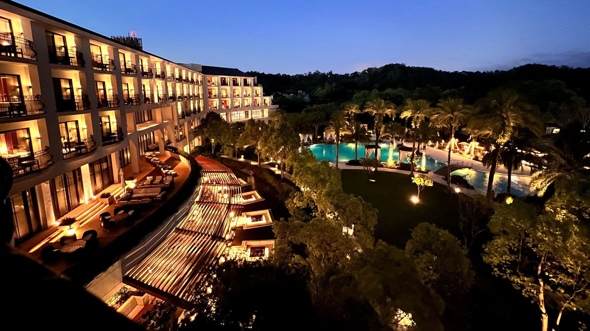 Resort lawn dressed for an evening reception