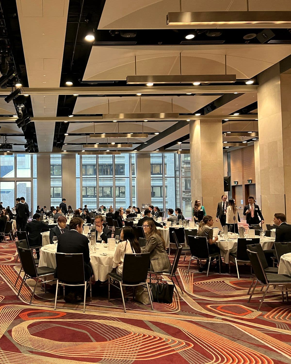 Gala dinner setup at the close of a conference